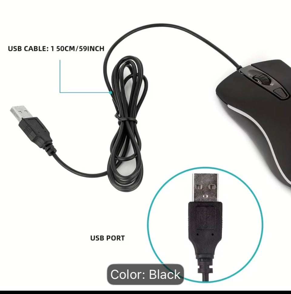 Snpurdiri 60% RGB Gaming Keyboard & Mouse Combo – 61-Key Compact Wired Set for PC Gaming