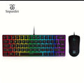 Snpurdiri 60% RGB Gaming Keyboard & Mouse Combo – 61-Key Compact Wired Set for PC Gaming